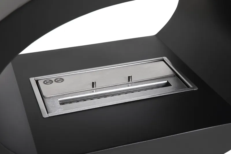 Mauro Takhängd Etanolkamin 190x60x40 cm i Stål - Svart - Inredning - Kaminer - Kamin utan skorsten - Etanolkaminer