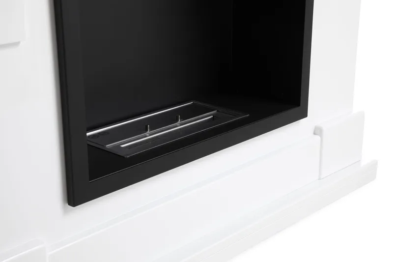 Route Braskamin Bioetanol Fristående MDF - Vit/Svart/Rostfritt Stål - Inredning - Kaminer - Kamin utan skorsten - Etanolkaminer