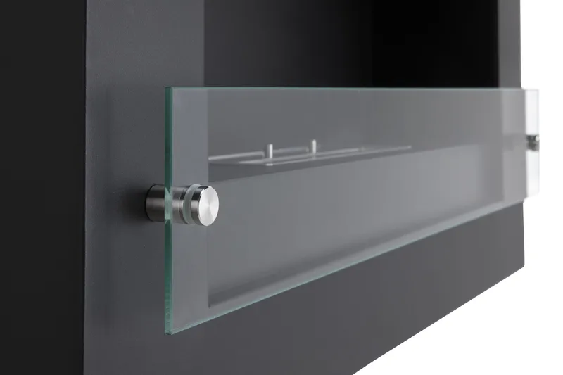 Vitalis Braskamin Bioetanol Vägghängd - Svart/Rostfritt Stål/Glas - Inredning - Kaminer - Kamin utan skorsten - Etanolkaminer