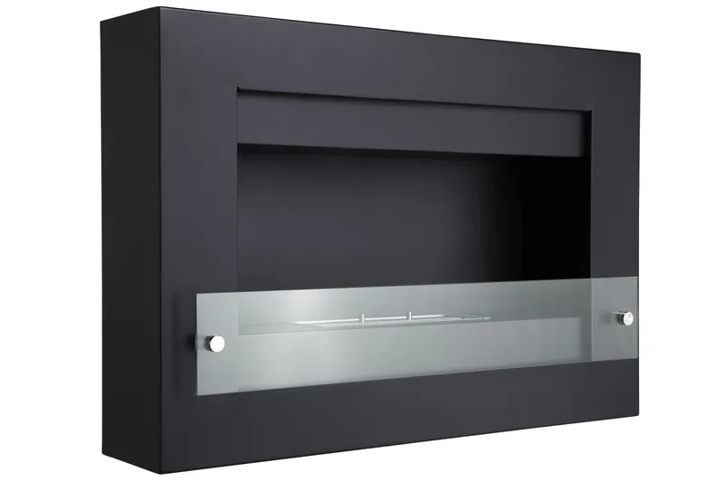 Vitalis Braskamin Bioetanol Vägghängd - Svart/Rostfritt Stål/Glas - Inredning - Kaminer - Kamin utan skorsten - Etanolkaminer