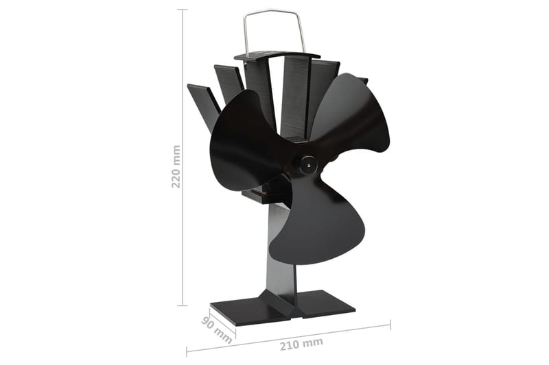 Kaminfläkt 3 blad svart - Svart - Inredning - Kaminer - Kamintillbehör