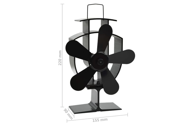 Kaminfläkt 5 blad svart - Svart - Inredning - Kaminer - Kamintillbehör