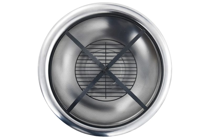 Eldfat med grill rostfritt stål 76 cm - Svart - Inredning - Kaminer - Utomhuskamin & eldstad
