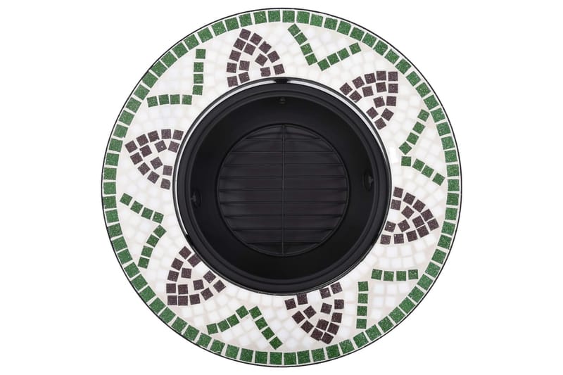 Eldgrop i mosaik grön 68cm keramik - Grön - Utomhuskamin & eldstad