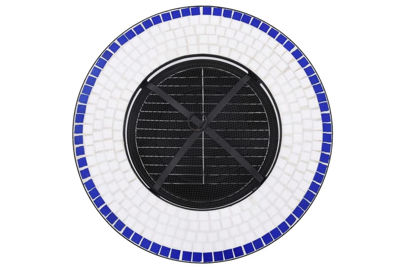 Eldgrop med mosaikbord blå och vit 68 cm keramik - Blå - Inredning - Kaminer - Utomhuskamin & eldstad
