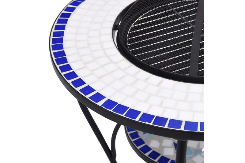 Eldgrop med mosaikbord blå och vit 68 cm keramik - Blå - Inredning - Kaminer - Utomhuskamin & eldstad