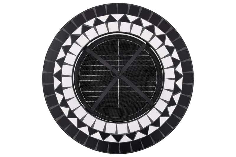 Eldgrop med mosaikbord svart och vit 68 cm keramik - Svart - Inredning - Kaminer - Utomhuskamin & eldstad