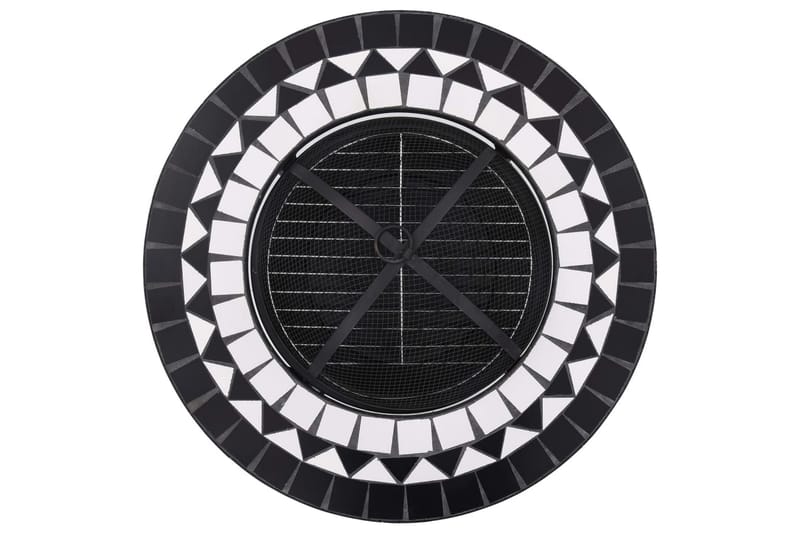 Eldgrop med mosaikbord svart och vit 68 cm keramik - Svart - Utomhuskamin & eldstad