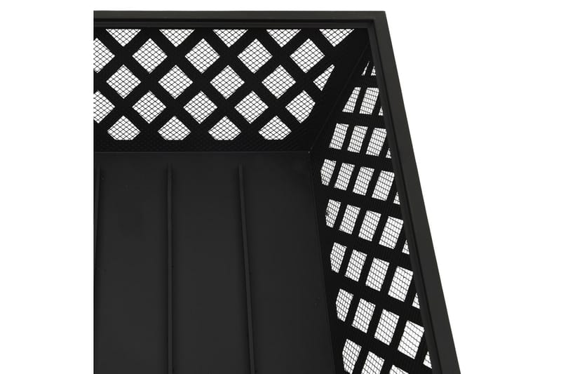 Eldstad med eldgaffel 64 cm XXL stål - Svart - Inredning - Kaminer - Utomhuskamin & eldstad