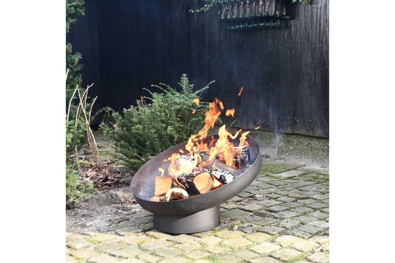 Esschert Design Eldfat lutande stål svart FF402 - Svart - Inredning - Kaminer - Utomhuskamin & eldstad