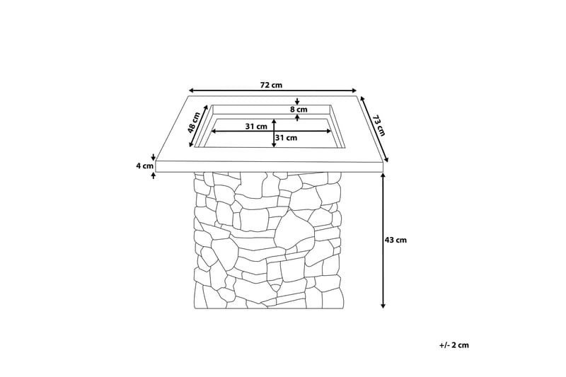 Kelud Eldstad 73|72|47 cm - Grå - Inredning - Kaminer - Utomhuskamin & eldstad