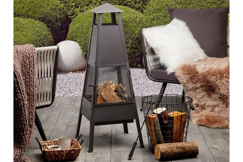 Yasur Eldstad 41|41|100 cm - Svart - Inredning - Kaminer - Utomhuskamin & eldstad