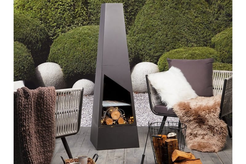 Yate Eldstad 45|45|150 cm, Svart