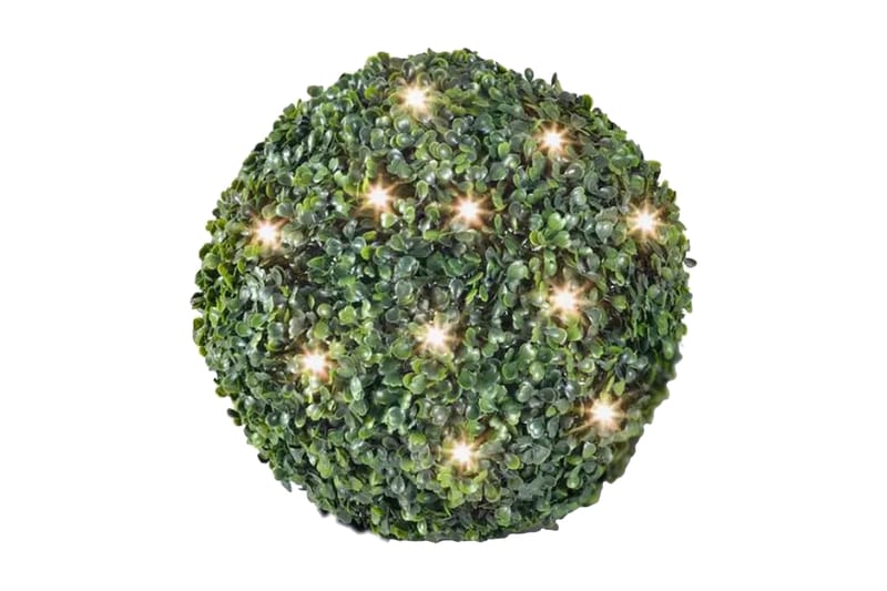 Buxbom Boll Konstgjord Löv Topiary 30 cm Sol LED tråd 2 st - Grön - Balkongblommor - Konstgjorda växter & plastväxter