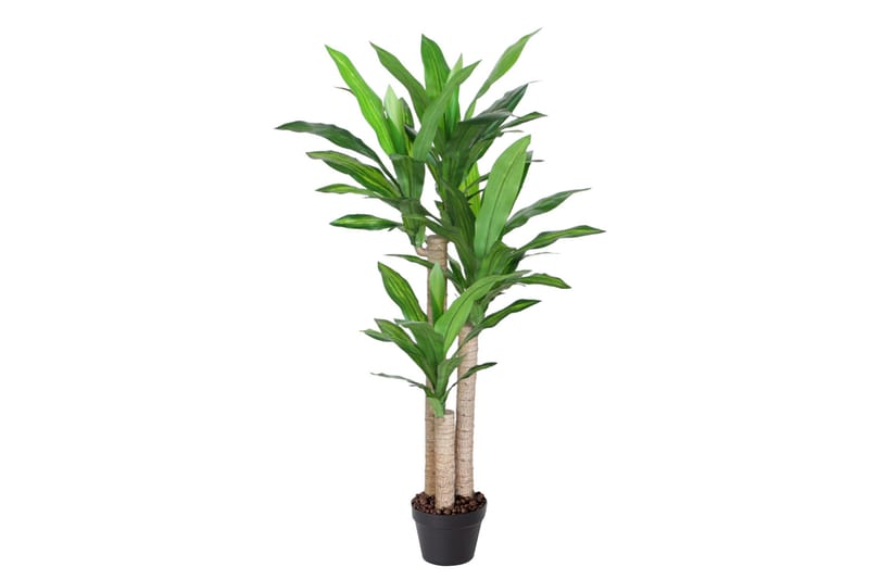 Grön växt DRACAENA H125cm 3 grenar svart kruka - Balkongblommor - Konstgjorda växter & plastväxter