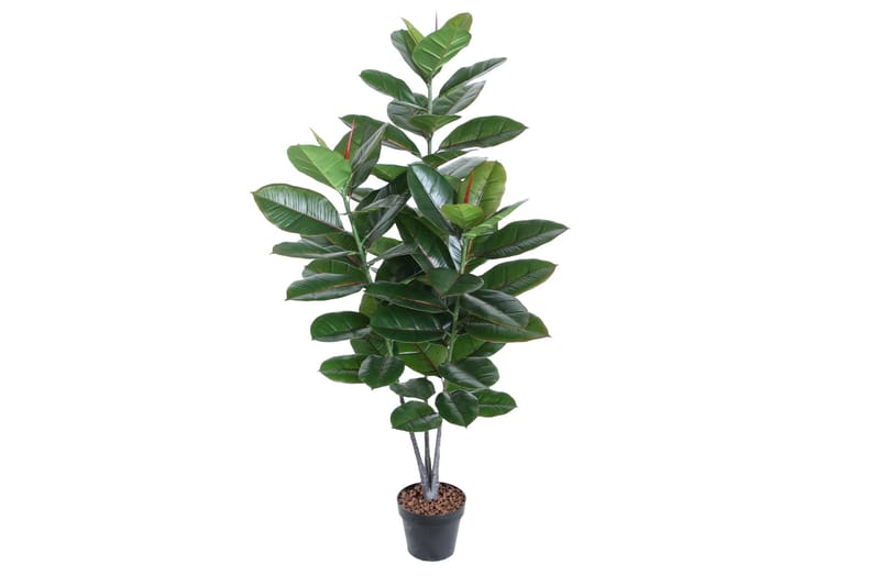 Grön Växt Rubberplant H130 cm 3 Grenar - Balkongblommor - Konstgjorda växter & plastväxter