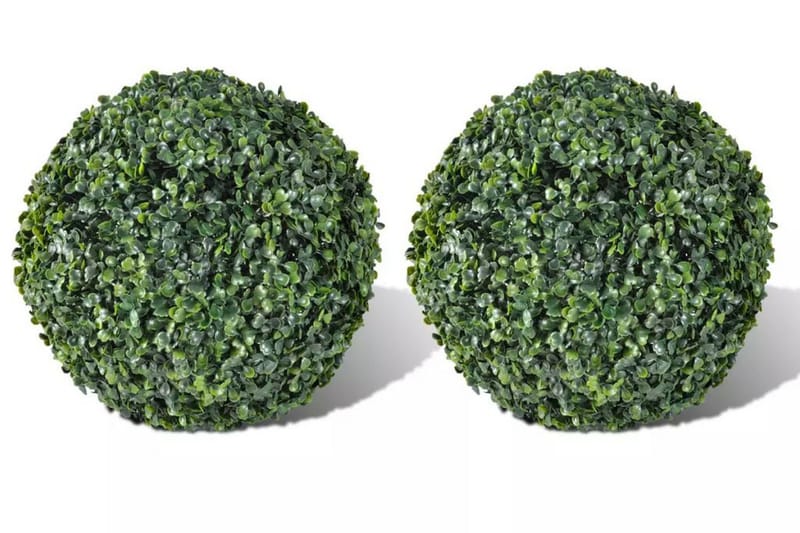 Konstväxt Buxbom 2 st bollar 27 cm - Grön - Balkongblommor - Konstgjorda växter & plastväxter