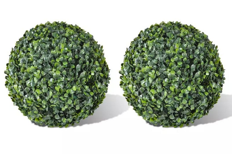 Konstväxt Buxbom 2 st bollar 35 cm - Grön - Balkongblommor - Konstgjorda växter & plastväxter