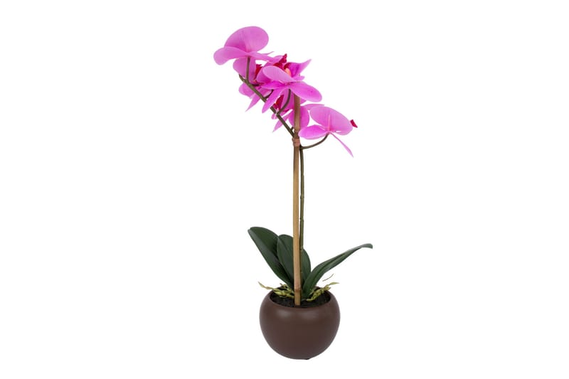 Lila Orkidea 46 cm på Svart Kruka - Balkongblommor - Konstgjorda växter & plastväxter