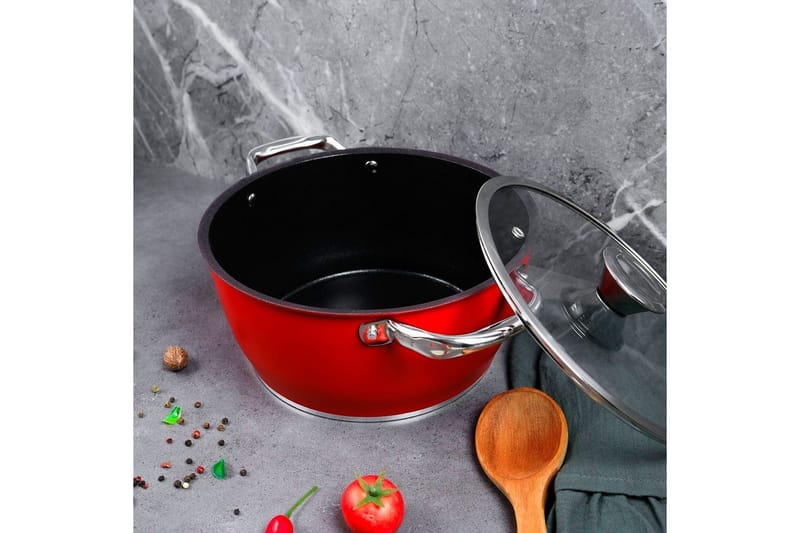 Kruk Skylin Röd / Svart - Mörkröd/Svart - Inredning - Kruka & ytterkruka