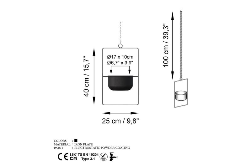 Dekorativ Kruka Jathen Svart - Svart - Inredning - Kruka & ytterkruka - Väggkruka