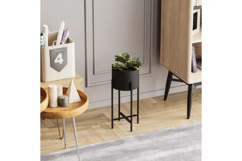 Dekorativ Kruka Mirven Svart 23 x 23 x 48 cm - 23 x 23 x 48 cm - Inredning - Kruka & ytterkruka