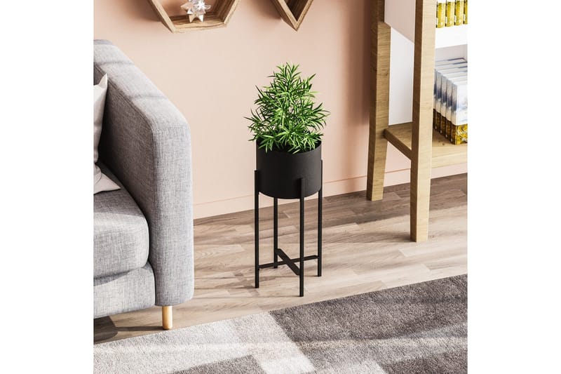 Dekorativ Kruka Mirven Svart 23 x 23 x 48 cm - 23 x 23 x 48 cm - Inredning - Kruka & ytterkruka