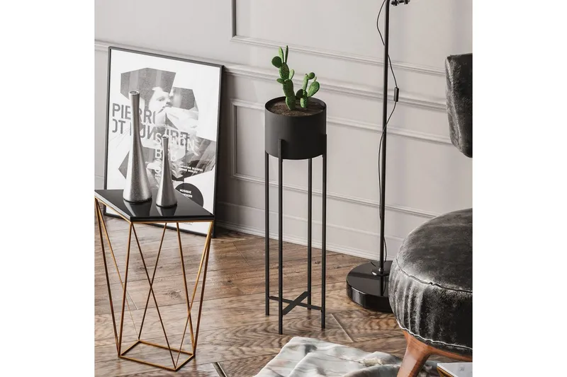 Dekorativ Kruka Mirven Svart 23 x 23 x 78 cm - 23 x 23 x 78 cm - Inredning - Kruka & ytterkruka