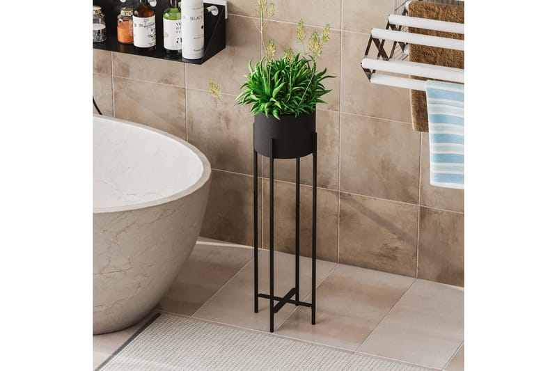 Dekorativ Kruka Mirven Svart 23 x 23 x 78 cm - 23 x 23 x 78 cm - Inredning - Kruka & ytterkruka