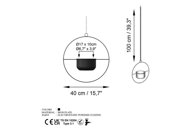 Dekorativ Kruka Velmor Svart - Svart - Inredning - Kruka & ytterkruka - Väggkruka