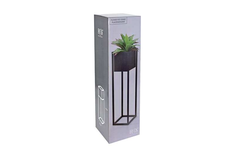 Home&Styling Blomkruka på stativ metall svart 70 cm - Svart - Stor blomkruka - Utomhuskrukor