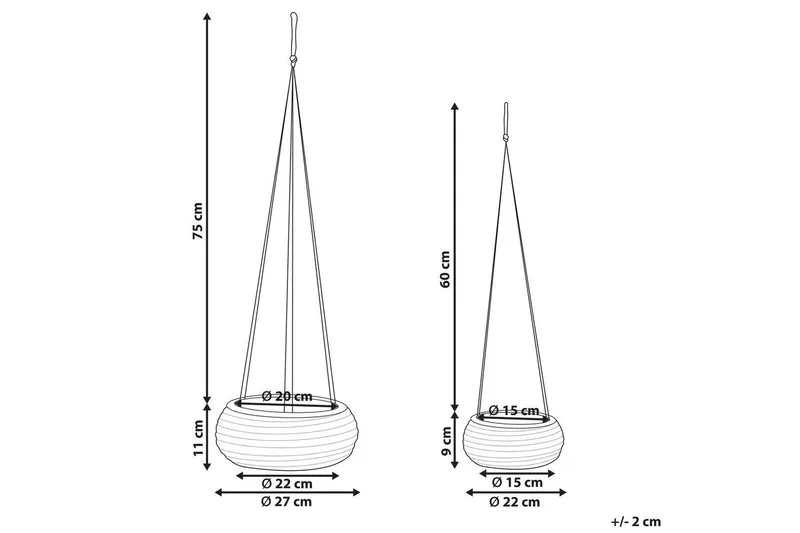 Inomhuskruka Remora set om 2 - Inredning - Kruka & ytterkruka - Hängande kruka och ampel kruka