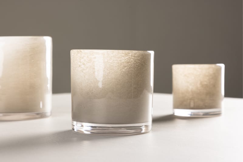 Glora Ljuslykta 10x10 cm - Beige - Inredning - Ljus & dofter - Ljusstake & ljuslykta