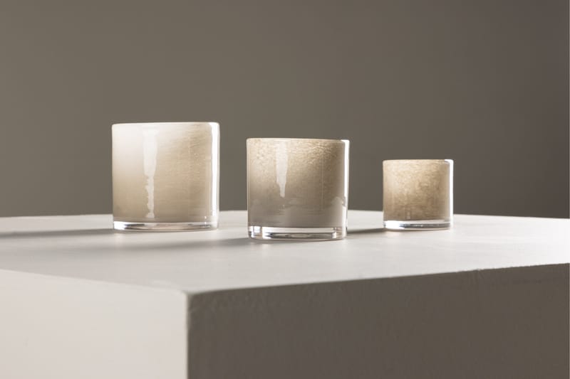 Glora Ljuslykta 10x10 cm - Beige - Inredning - Ljus & dofter - Ljusstake & ljuslykta