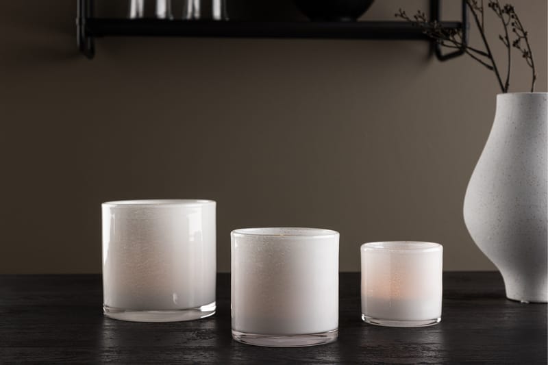 Glora Ljuslykta 10x10 cm - Vit - Inredning - Ljus & dofter - Ljusstake & ljuslykta