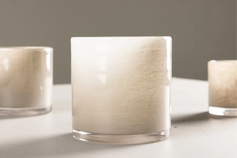 Glora Ljuslykta 12x12 cm - Beige - Inredning - Ljus & dofter - Ljusstake & ljuslykta