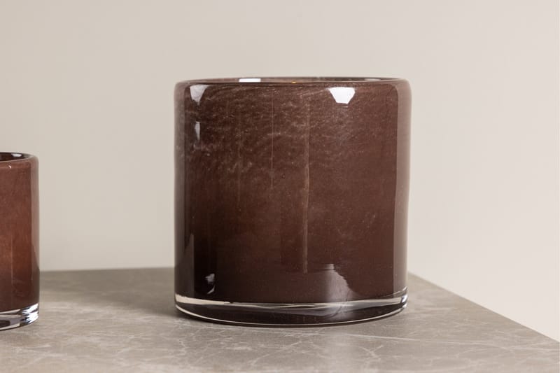 Glora Ljuslykta 12x12 cm - Brun - Inredning - Ljus & dofter - Ljusstake & ljuslykta