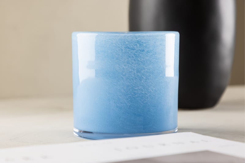 Glora Ljuslykta 12x12 cm - Ljusblå - Inredning - Ljus & dofter - Ljusstake & ljuslykta