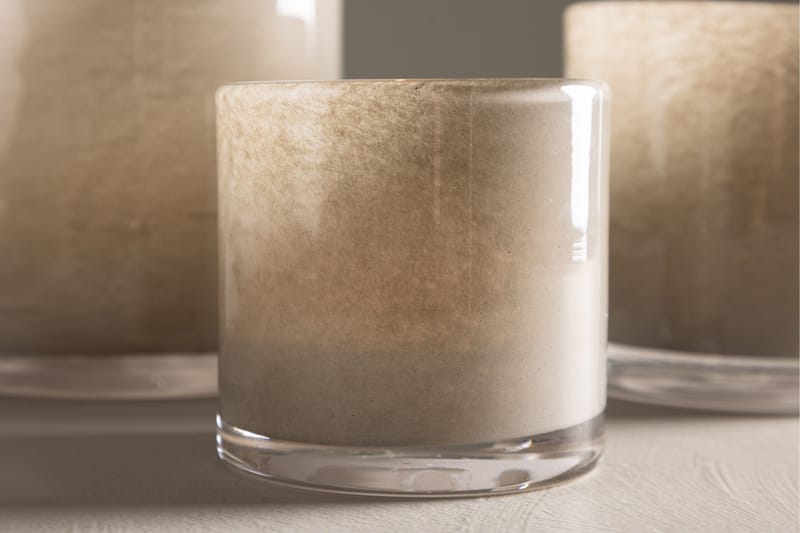 Glora Ljuslykta 8x8 cm - Beige - Inredning - Ljus & dofter - Ljusstake & ljuslykta