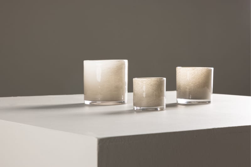 Glora Ljuslykta 8x8 cm - Beige - Inredning - Ljus & dofter - Ljusstake & ljuslykta