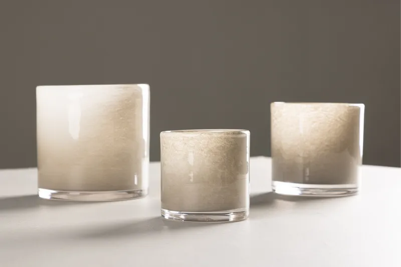 Glora Ljuslykta 8x8 cm - Beige - Inredning - Ljus & dofter - Ljusstake & ljuslykta