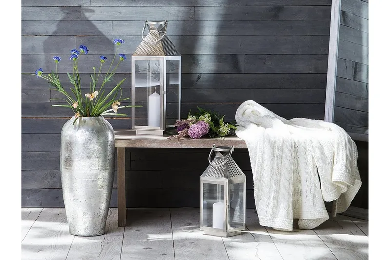 Bali Lykta 18 cm, Silver