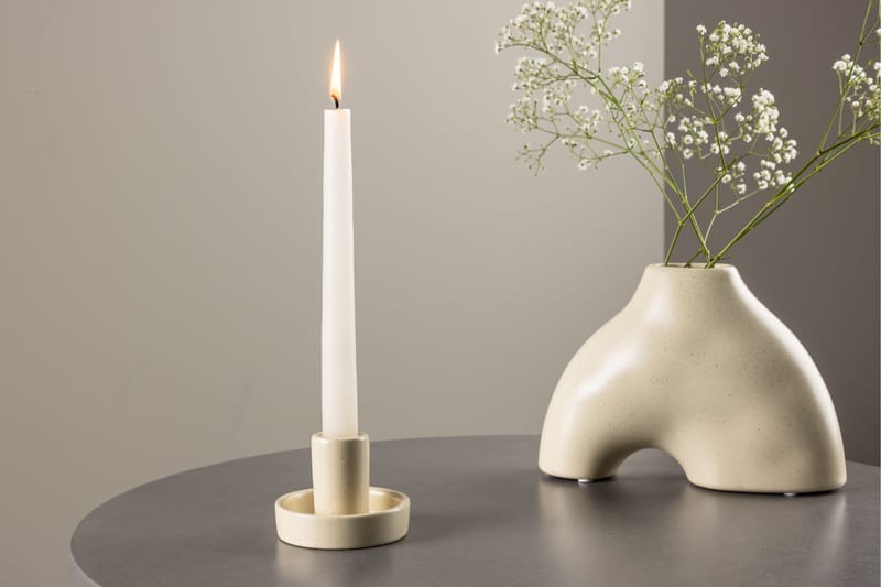 Ceco Ljusstake 11x5,6 cm - Beige - Inredning - Ljus & dofter - Ljusstake & ljuslykta - Kandelaber & bordsljusstake