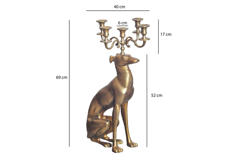 Dekorativ figur Wohnling Ljusstake Greyhound Aluminium Modern - Inredning - Ljus & dofter - Ljusstake & ljuslykta
