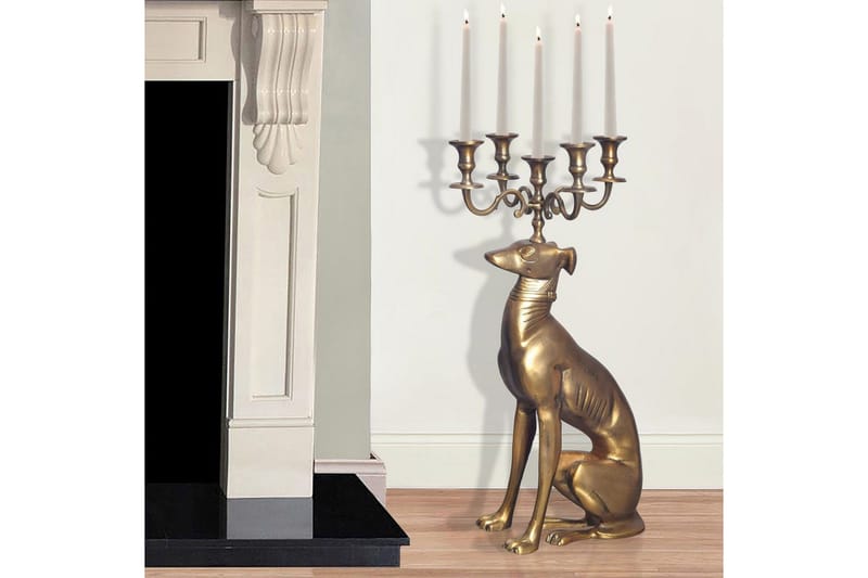 Dekorativ figur Wohnling Ljusstake Greyhound Aluminium Modern - Inredning - Ljus & dofter - Ljusstake & ljuslykta