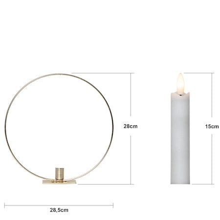 Flamme Ring Inomhusdekoration 28.5 cm - mässing/vit - Inredning - Ljus & dofter - Ljusstake & ljuslykta - Kandelaber & bordsljusstake