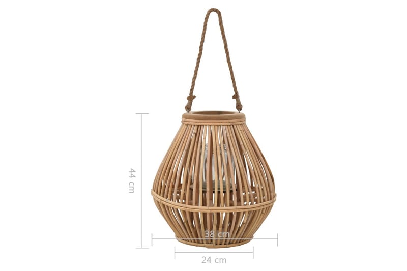 Hängande ljuslykta korg naturlig - Brun - Inredning - Ljus & dofter - Ljusstake & ljuslykta