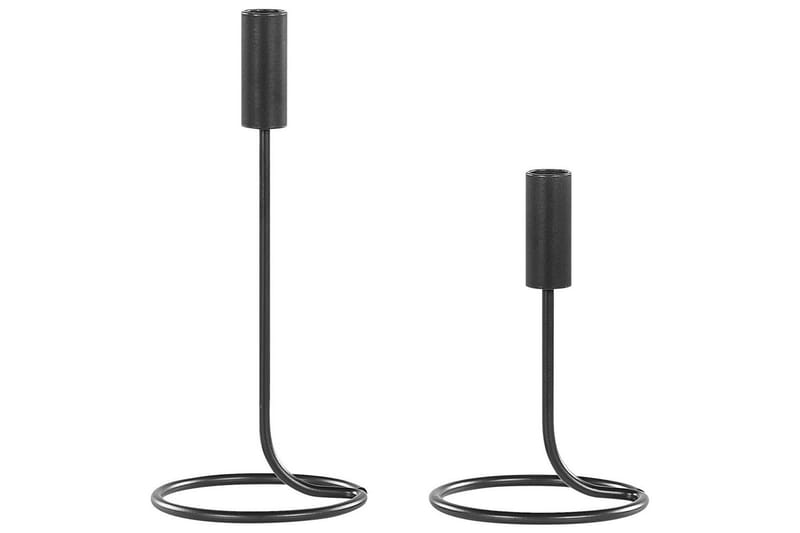 Ljusstakar Bunyu set om 2 Svart - Svart - Inredning - Ljus & dofter - Ljusstake & ljuslykta - Kandelaber & bordsljusstake