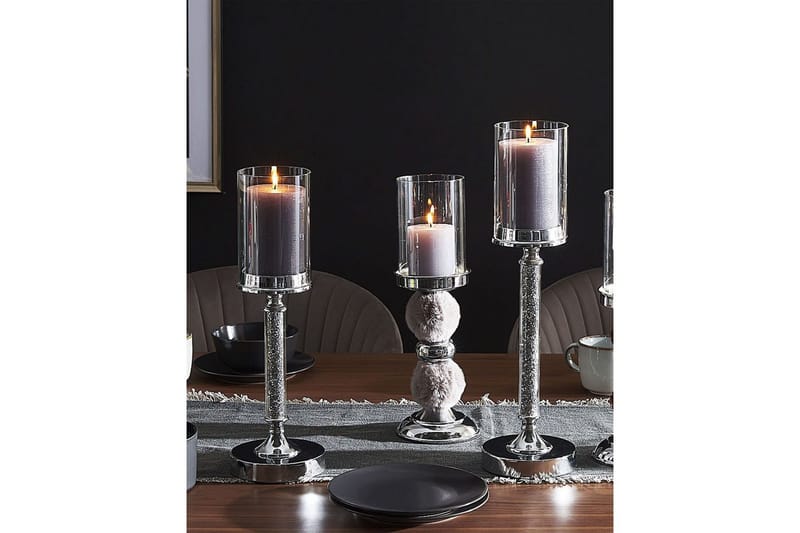 Ljusstake Abbeville Silver, 13x13x41 cm - Silver, 13x13x41 cm - Inredning - Ljus & dofter - Ljusstake & ljuslykta - Kandelaber & bordsljusstake