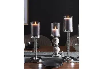 Ljusstake Abbeville Silver, 13x13x48 cm - Silver, 13x13x48 cm - Inredning - Ljus & dofter - Ljusstake & ljuslykta - Kandelaber & bordsljusstake